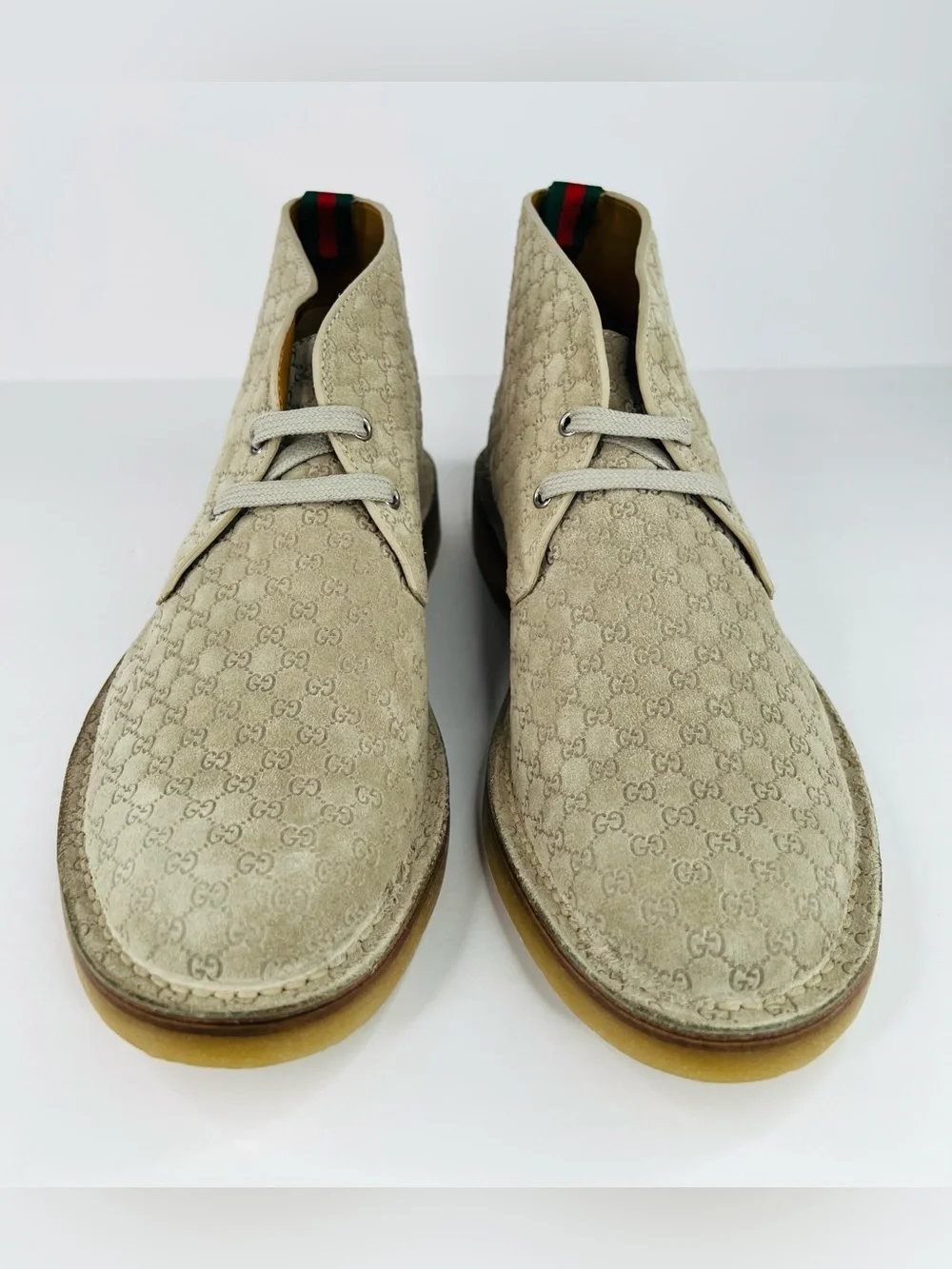 Gucci GG Supreme Suede Lace-up Ankle Desert Boots UK 10.5 - US 11 - EU 44.5
